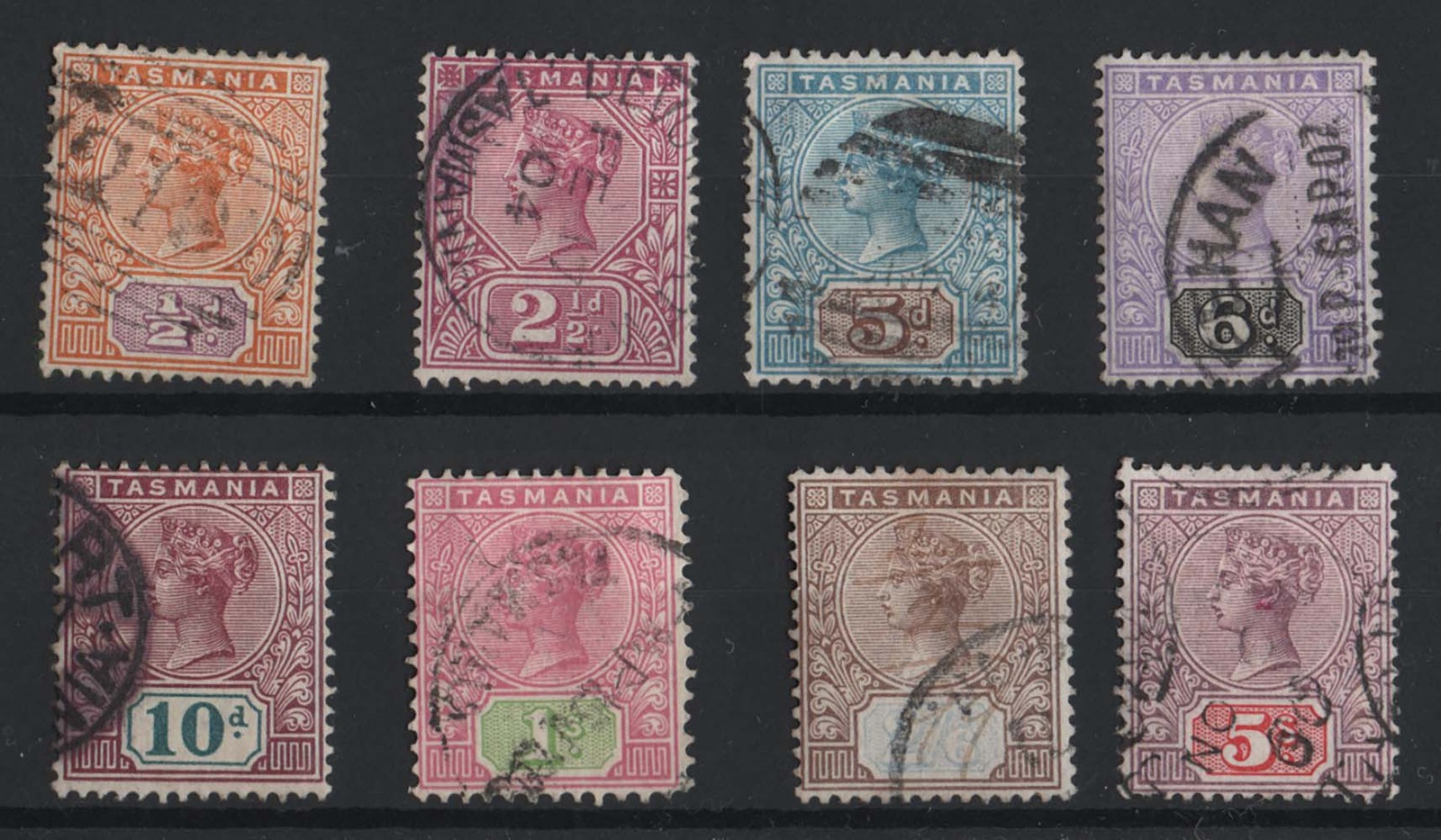 Tasmania 1892 ½d - 5s wmk single TAS fine used sg216-223 cat £95+ [ref …