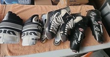 Vintage Riedell 791 TP Air Hockey Skates Size 6 Knee Pads  Gloves Set