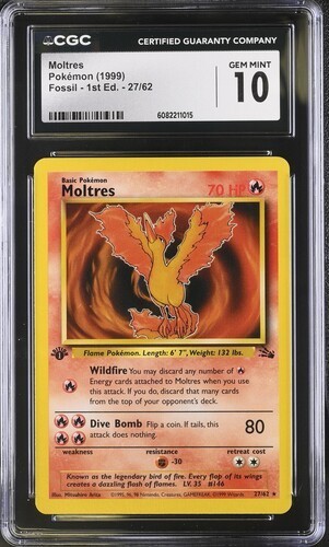 Moltres (1st Edition) graded CGC 10 for sale on eBay