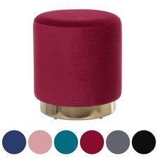 Sophia Velvet Footstool Pouffe Round Footrest Makeup Dressing Table Stool