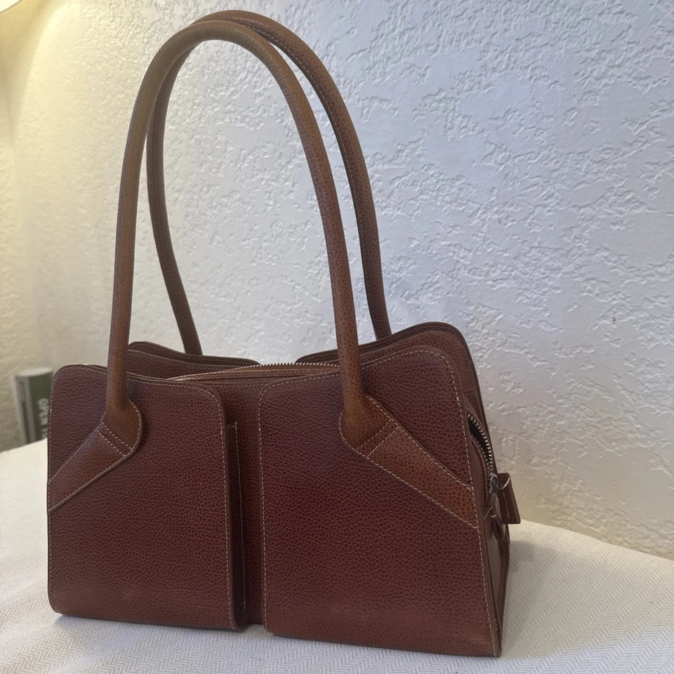 Bolso de Mano TUSK DE COLECCIÓN - Cartera SABLE MARRÓN CUERO ITALIANO - Regalo de Navidad para Ella  Foto 3 de 4