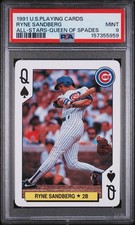 Ryne Sandberg 1991 U.S. Playing Cards Major League All-Stars Chicago Cubs PSA 9