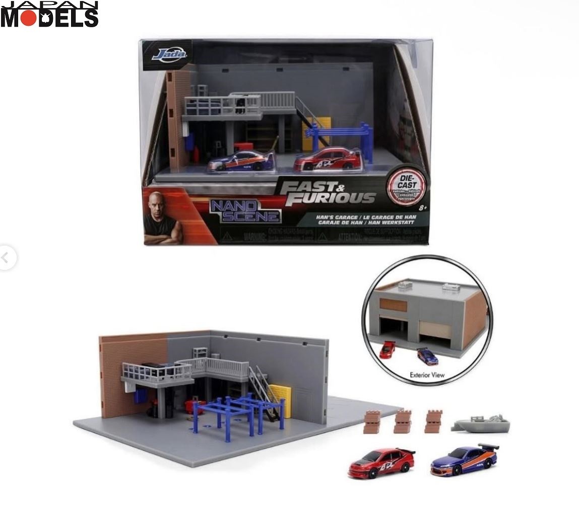 FAST & FURIOUS Nano Scene HAN'S GARAGE Lancer - Silva Die Cast Jada Toys 1:87