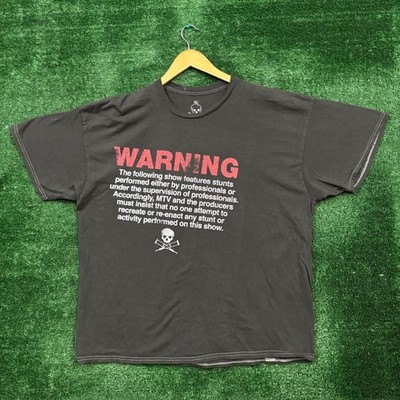 MTV Jackass Warning Sign Oversized T-Shirt Size Extra Large