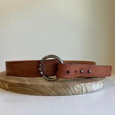 Brown Genuine Bonded Leather Wrap Round Silver Loop Stud Belt Size XL