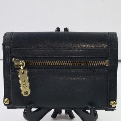Cole Haan Black Leather Bifold Wallet W/ Zippered Coin Pouch Buttery Soft Unisex