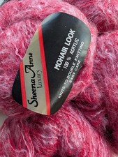 Vintage 1980s Sheena Anne Mohair Look Fluffy Knitting Wool 200g Pink Raspberry 