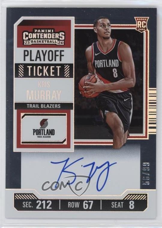 2023 Panini Contenders Playoff Ticket 56/99 Kris Murray #125 Rookie Auto RC 17iv