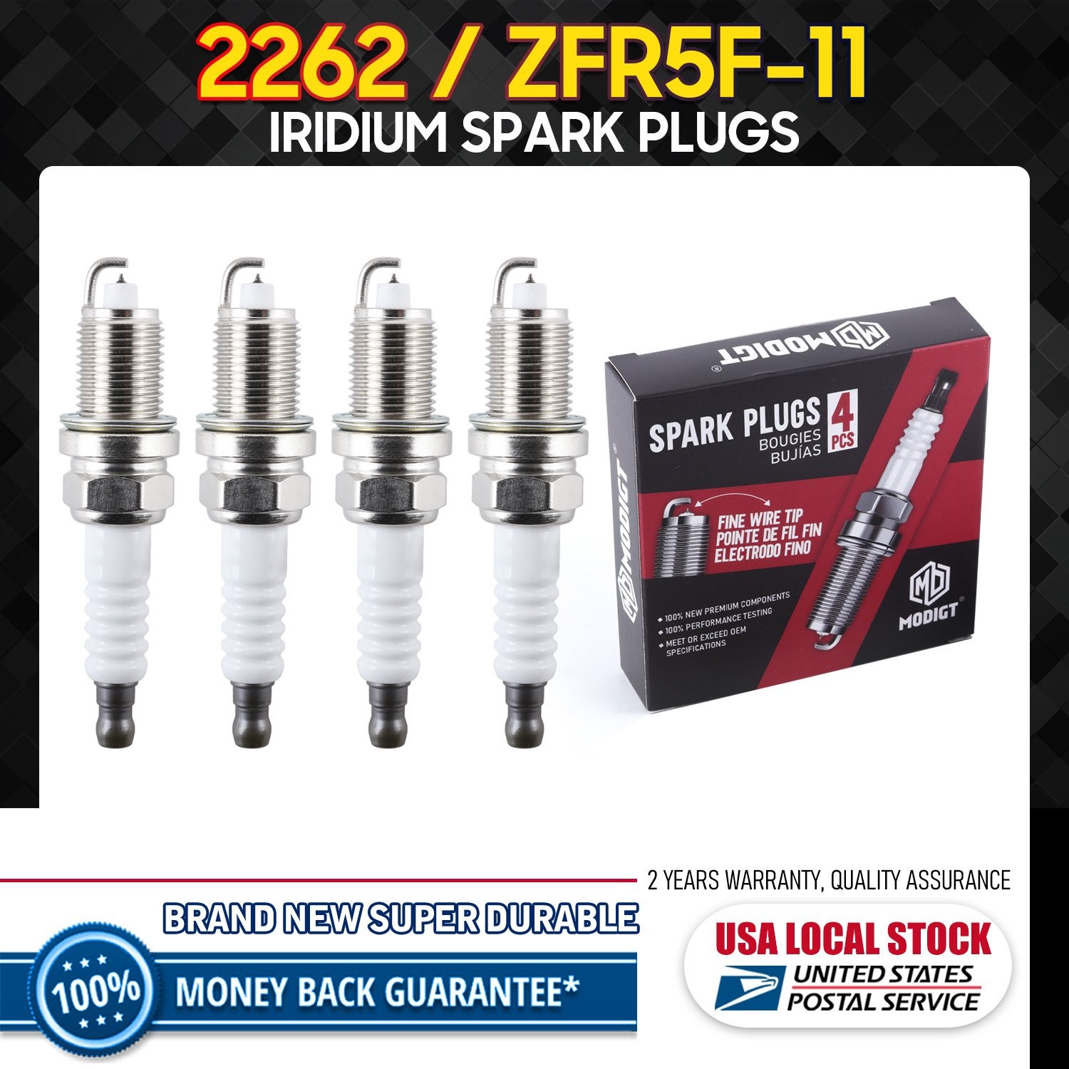 4 pcs For NGK 2262 ZFR5F-11 Iridium Spark Plugs for SP0ZFR5F11 RC9MC4 RC12MCC4