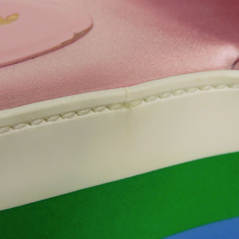 GUCCI Sandals Trefoil Platform 38 1/2 Pink Thick Sole Multicolor 25.5cm Logo Sil thumbnail 8