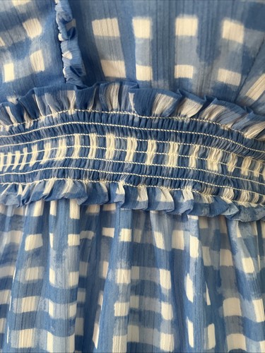 Lilly Pulitzer Cailee Kleid Neckholder Feelin Beachy Gingham Rüschen Bennet blau NEU - Bild 6 von 11