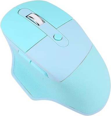 Ergonomic 2.4G & Bluetooth Dual Mode Wireless Mouse with PU Cover - Candy Blue