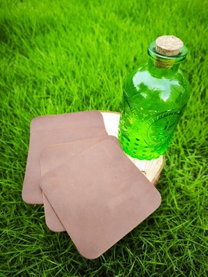 Genuine Leather Square Drink Coasters Brown 4'' Wide Set of 2,4,6,8