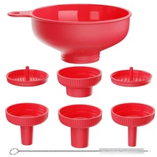 Pisol Wide Mouth Versatile Funnel, Canning Funnels for Kitchen Use, Food Red 