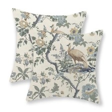 Chinoiserie Pillow Covers 18x18 Set of 18" x 18" Pack of 2 Blue Chinoiserie-2
