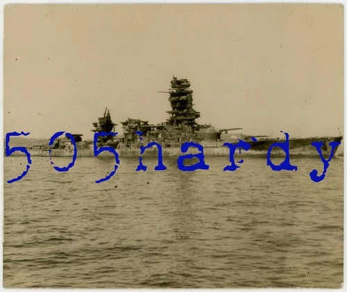 WWII US GI Photo - US Captured Japanese Battleship Nagato Yohosuka Tokyo Bay