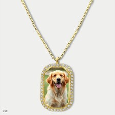 Stunning Cute Golden Retriever Dog Fashion Pendant Necklace Chain Image Dog Tag