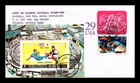 PASTED ON CACHET FIRST DAY COVER JOINT OLYMPIC BASEBALL STAMPS USA & JAPAN