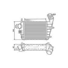 Ladeluftkühler luftgekühlt Alu 204 mm - 240 mm VALEO für u.a. ALFA ROMEO 156