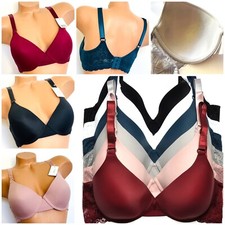 3-6 T-shirt Bras Lightly Lined Bra Soft Cup 3 Hooks Full Cover Lace Back 34D-42D