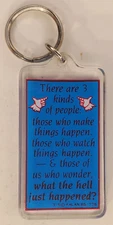 Vintage Kalan There Are 3 Kinds of People Humorous Acrylic Keychain Keyring