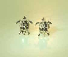 8MM SOLID 14K YELLOW GOLD HAWAIIAN DIAMOND CUT DC TURTLE PETITE STUD EARRINGS