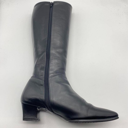 Yves Saint Laurent Long Boots Shoes Black Leather YSL Women's US6 / JP23 EX - Picture 8 of 10