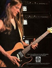 vtg 80s STEVE MORSE AMPEG AMPS MAGAZINE AD PINUP Dixie Dregs Guitar Amplifiers