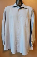 Pronto Uomo Lt. Blue 80 s 2 Ply Dress Shirt 17.5 32-33 Men s Button Down