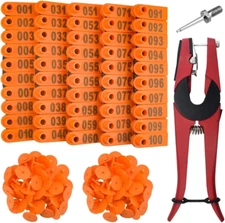 1-100 Numbered Livestock Ear Tags Farm Animal Identification Ear Tag and 1 PCS E