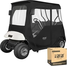 2 Passenger Deluxe Golf Cart Driving Enclosure for EZGO TXT and RXV Model, 4-Sid