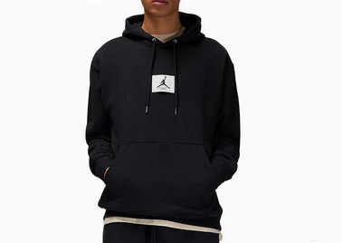 Jordan Flight Fleece Men's Pullover Hoodie Black-Sail DQ7338-010