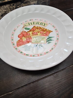 HIMARK Golden Pie Cherry Pie Dish Recipe Golden Pie 10 1/2 Vintage