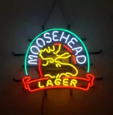 Moosehead Lager Neon Sign 20"x16" Lamp Light Bar Garage Gift Decor Glass Club SY