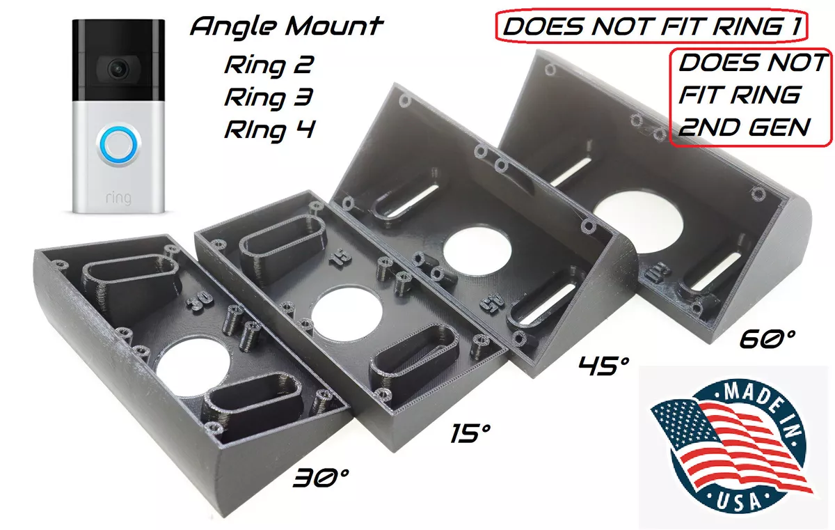 Winkel Halterung Klammer Halter Keil für Ring 2, 3 Video Türklingel 15° 30°