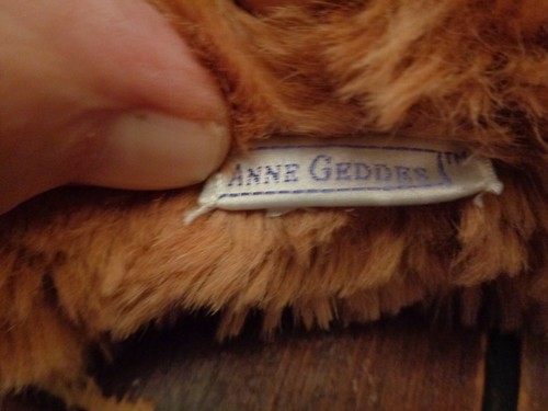 VINTAGE ANNE GEDDES DOLL DRESS IN ORANGE BROWN FUR TEDDY BEAR COSTUME - Picture 5 of 7