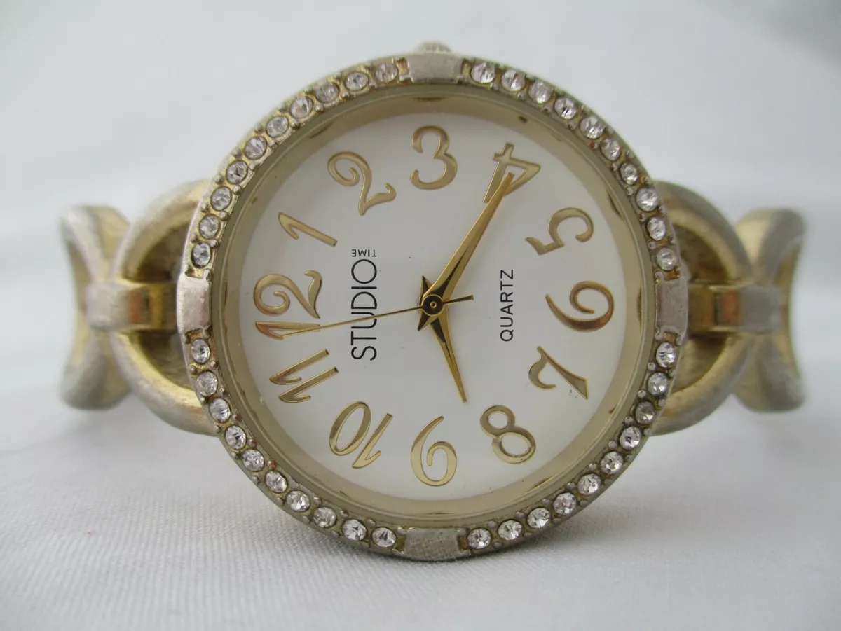 Reloj analogico de cuarzo Studio Time con correa plateada con puno