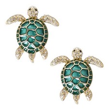 Sea Turtle Brooch Pins for Women - 2Pcs Crystal Rhinestones Marine Animals as...