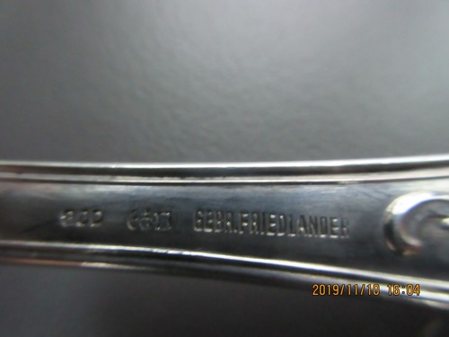 GEBR FRIEDLANDER 800 Silver : 1 Soup Laddle 246gr + 1 Gravy Laddle 62gr 1900c - Picture 10 of 11