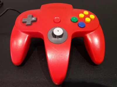 MANETTE OFFICIELLE NINTENDO 64 ROUGE PAL EURO GAMEPAD N64 BON ÉTAT - Photo 1/3