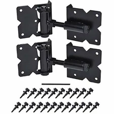 GATE HINGES Self Closing Hardware Hinge for Wooden Vinyl PVC Fences 2 Pc SANKINS