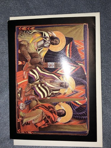 Vintage - 5 Indianer Kunst Schreibwaren Karten 1992 Brückenbau Bilder - Bild 3 von 17