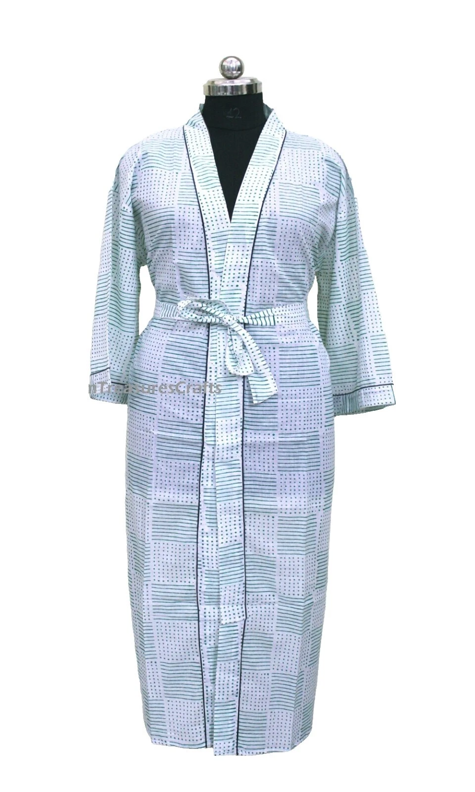 Cotton Kimono Striped Sleepwear & Robes for Women
