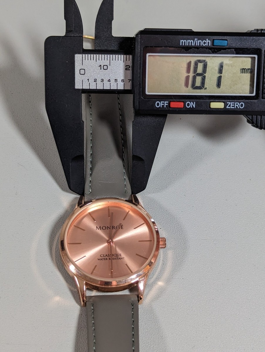 Monroe By Maestro Rose Gold Tone Dial Round Case Gray  display picture 1