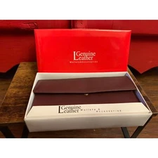 Brand New in Box Chocolate Brown Genuine Leather Wallet Bifold Checkbook CC NEW