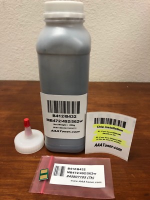 (200g) Toner Refill for OKI B412, B432, MB472, MB492, MB562w + Chip (7k)