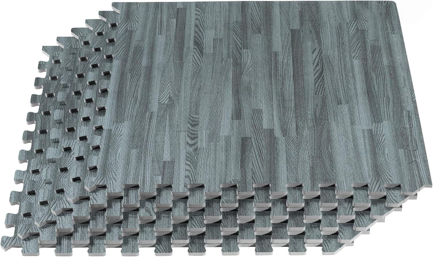 Premium 3/8 Inch Wood Grain Foam Tiles - Interlocking Forest Floor Design