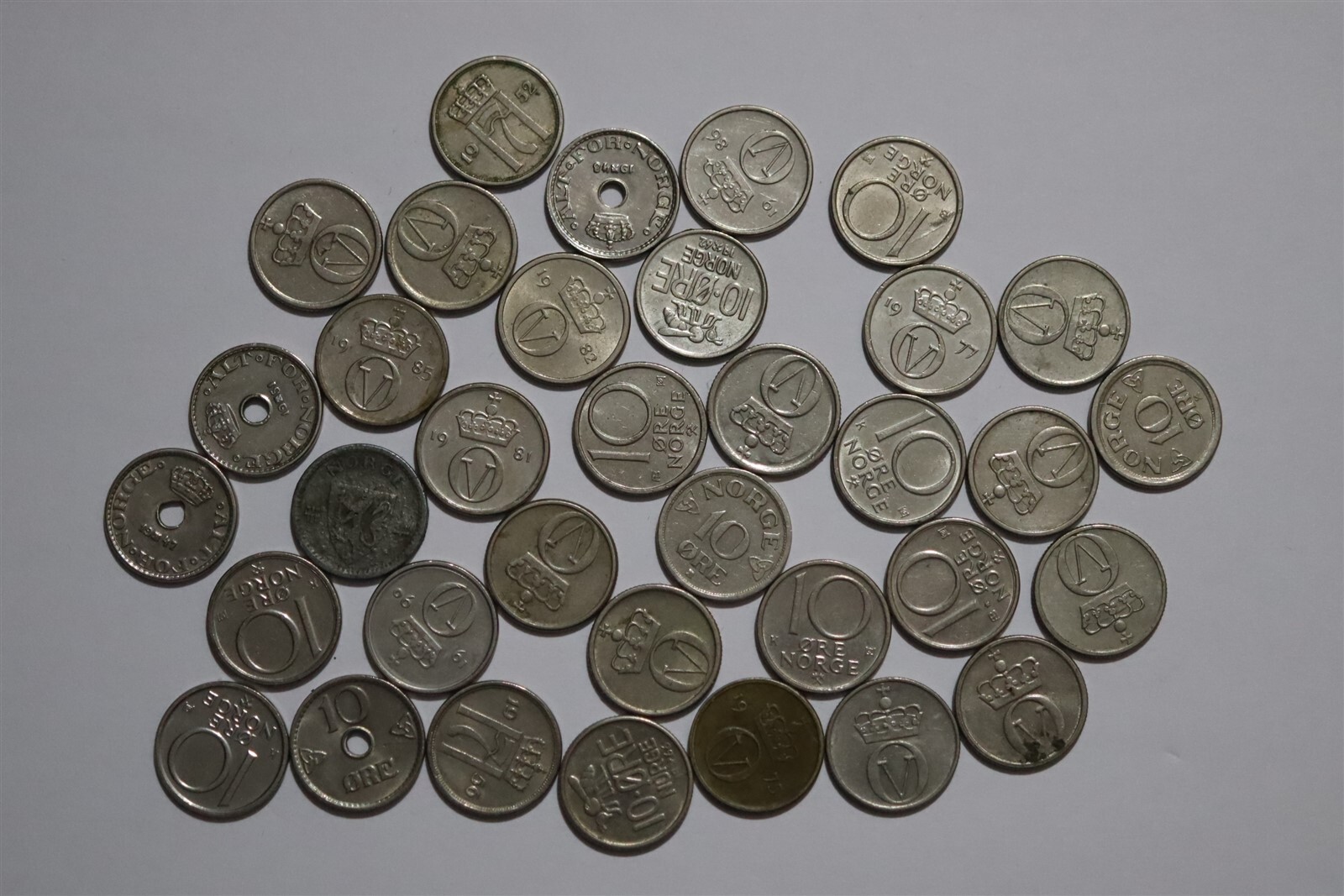 🧭 🇳🇴 NORWAY 10 ORE MASSIVE COIN COLLECTION B53 #71 YF16