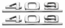 1962-1963 Full-size Chevrolet Front Fender Emblem 409 Pair