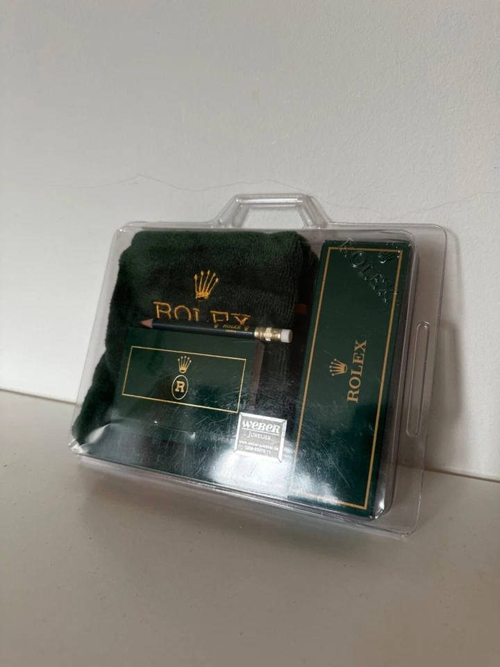 Rolex Golf Set - Tees - Handtuch - Golfbälle - Bleistift